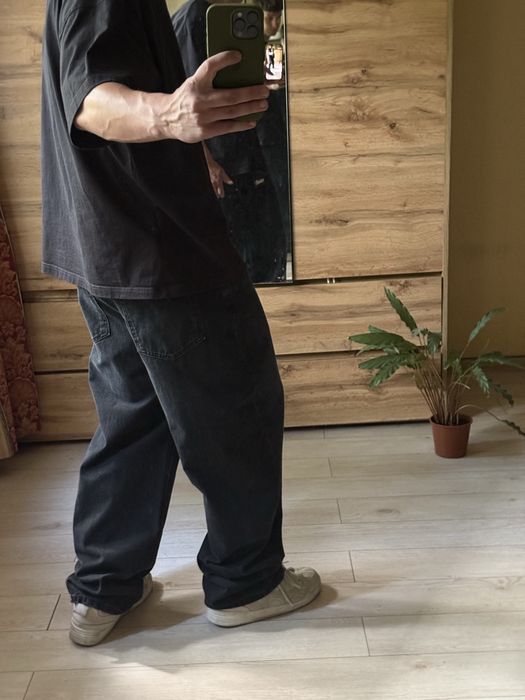 Базові чорні в міру широкі чоловічі джинси baggy skater оверсайз 46 хл xl