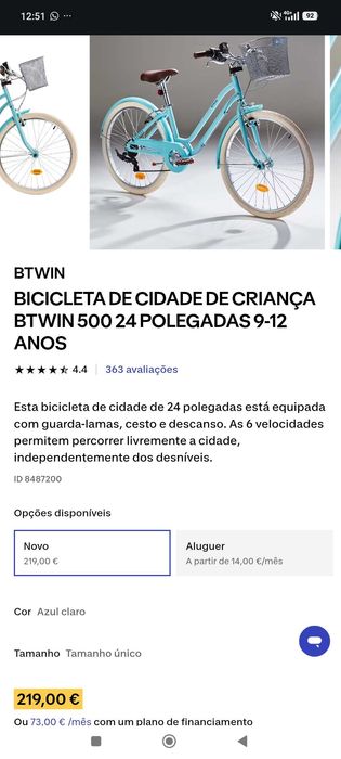 Bicicleta vintage, criança como nova Decathlon