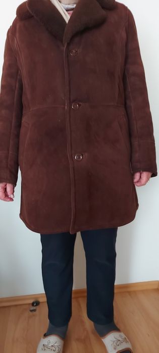 Kożuch brązowy męski