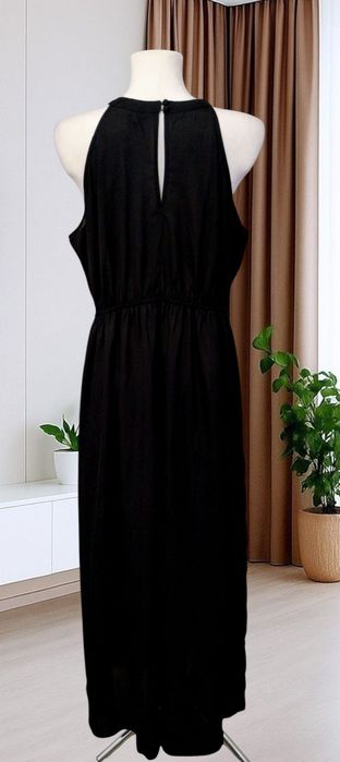 Długa piękna czarna sukienka maxi haft boho ​rozmiar 40/42