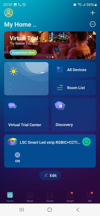 LED стрічка 220 RGB кольорова wifi 5м