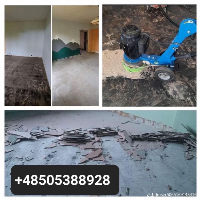 Demontasz parketu szlifowanie pasadski usuwanie subitu lepiku