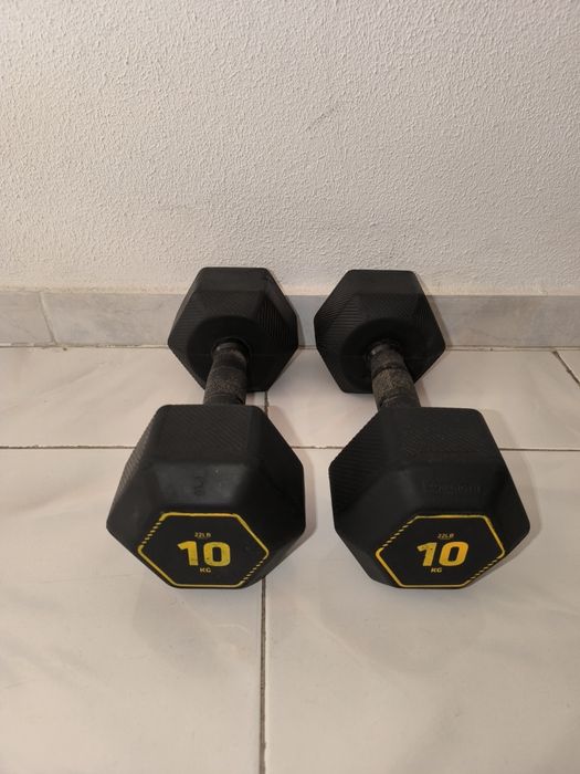 Par de Halteres Hexagonais 10kg Corength (Decathlon)