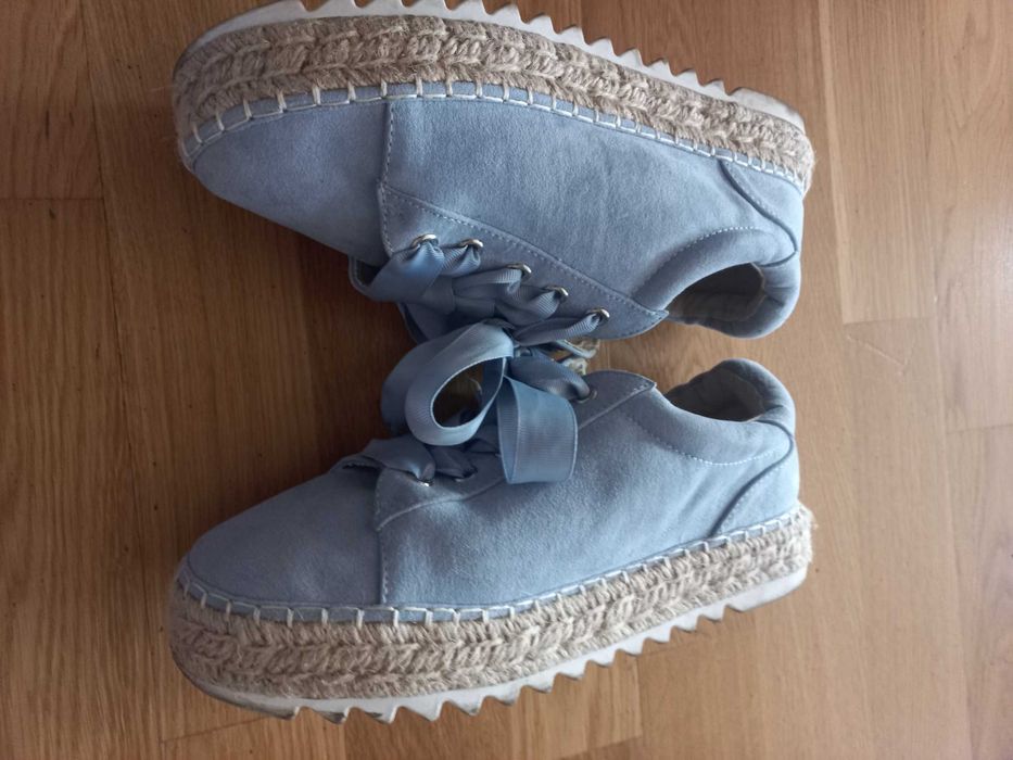 Espadryle na grubej podeszwie BullBoxer błękitne r.38