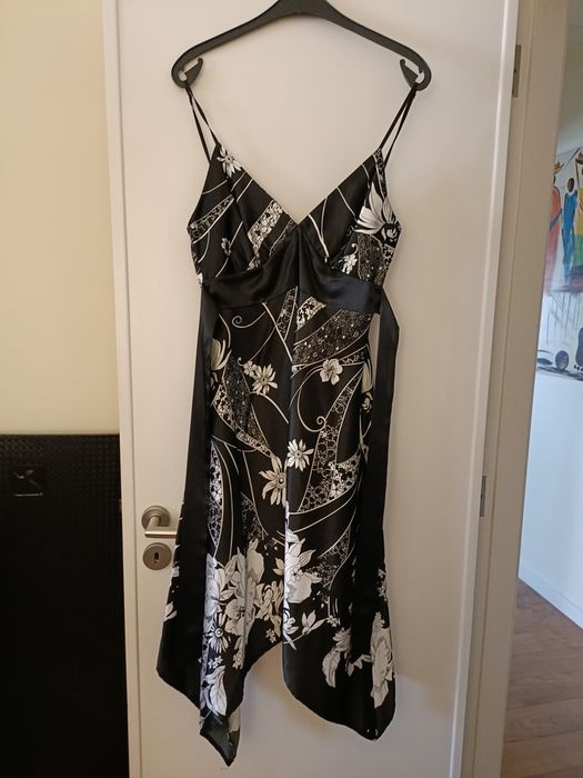 Vestido cerimónia preto e branco