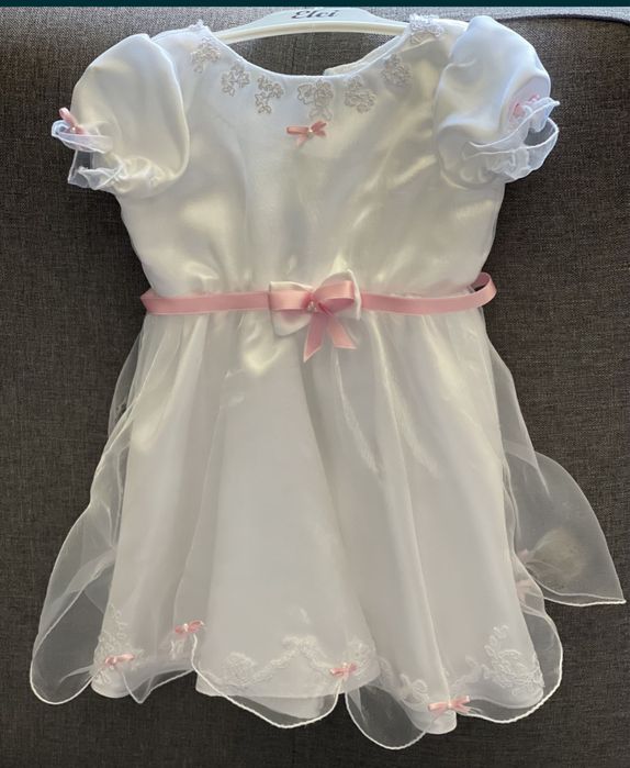 sukienka chrzest 56-60 dwie sukienki komplet