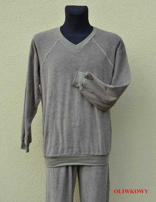 Piżama męska frotte ze ściągaczami roz. XXL (ponowne wystaw.)