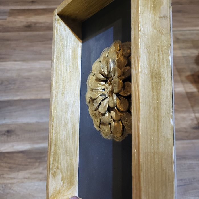 Rękodzieło złoty kwiatek 3d