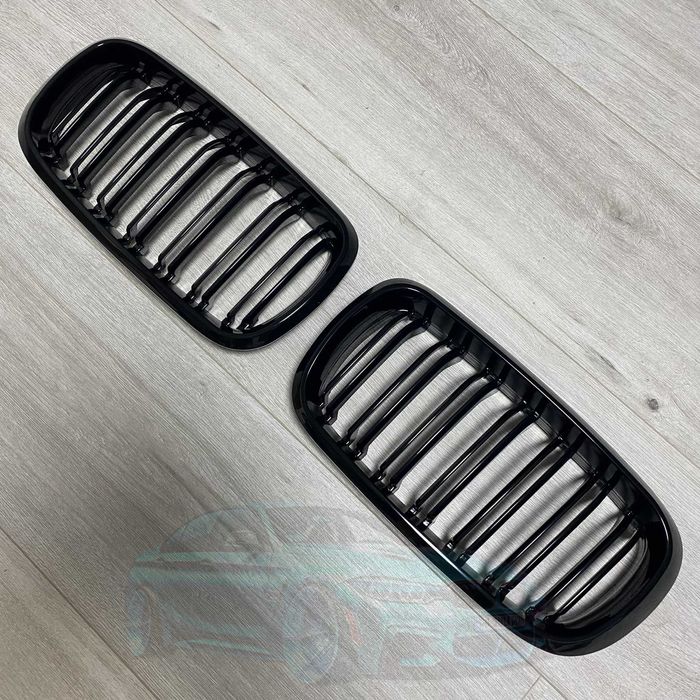 Решетка радиатора двойная BMW F15 F16 F85 x5 X6 цвет черный (комплект)