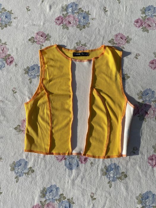 Żółty crop top S 36 shein y2k