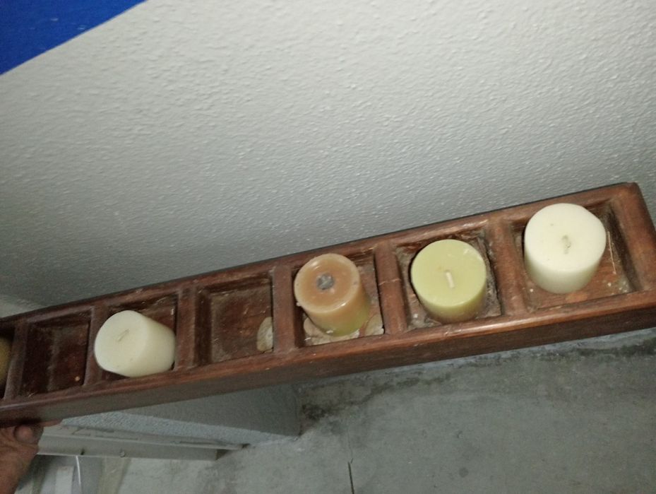 Porta velas de madeira