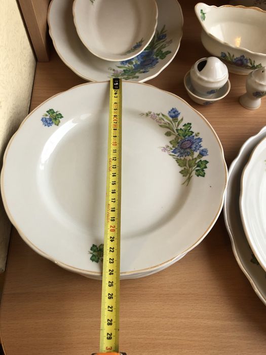 Столовый сервиз ВАСИЛЬКИ Коростень посуда винтаж ретро тарелки фарфор