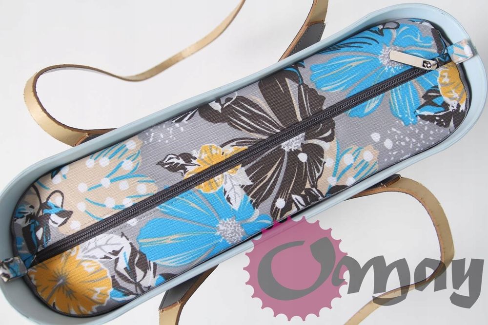 organizer OBAG STANDARD szary kwiaty niebiesko-żółte wkład OMAY