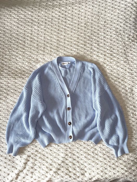 Sweter zapinany na guziki kardigan niebieski