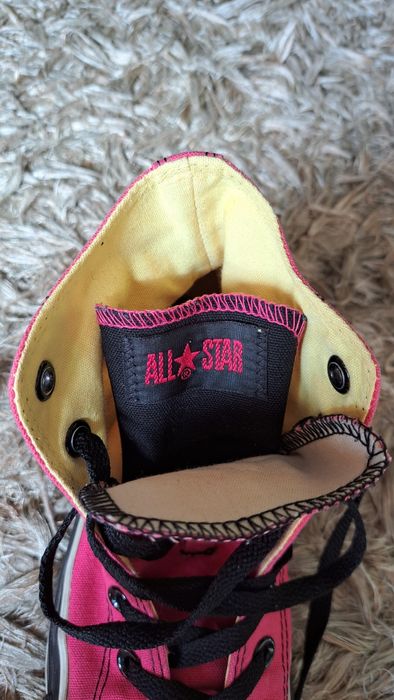 Converse all star rosa choque/pink high top double tongue - vintage