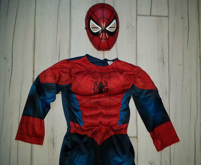 Strój Spider-man Kostium spiderman wypukły 7-8 l