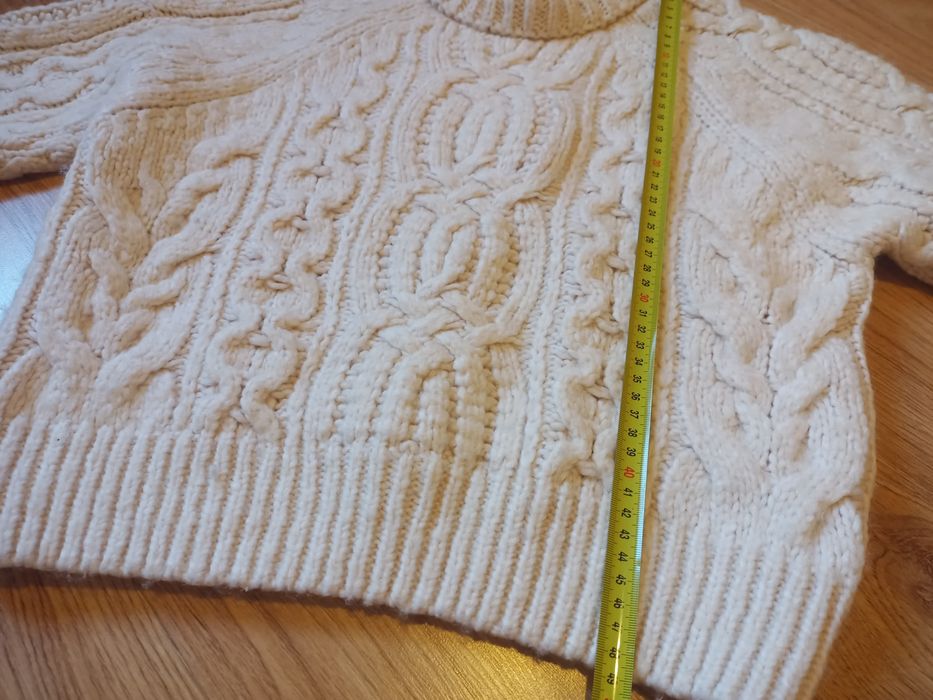 Zara sweter pudełkowy z wełną S/M