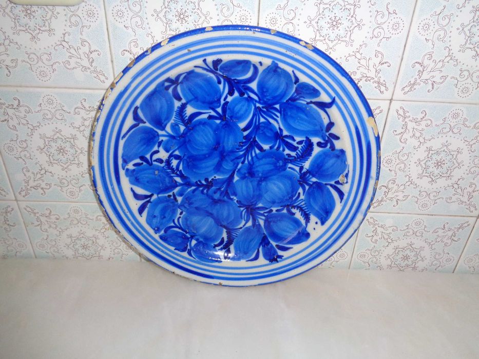 Prato de cerâmica fabuloso  Azul Royal