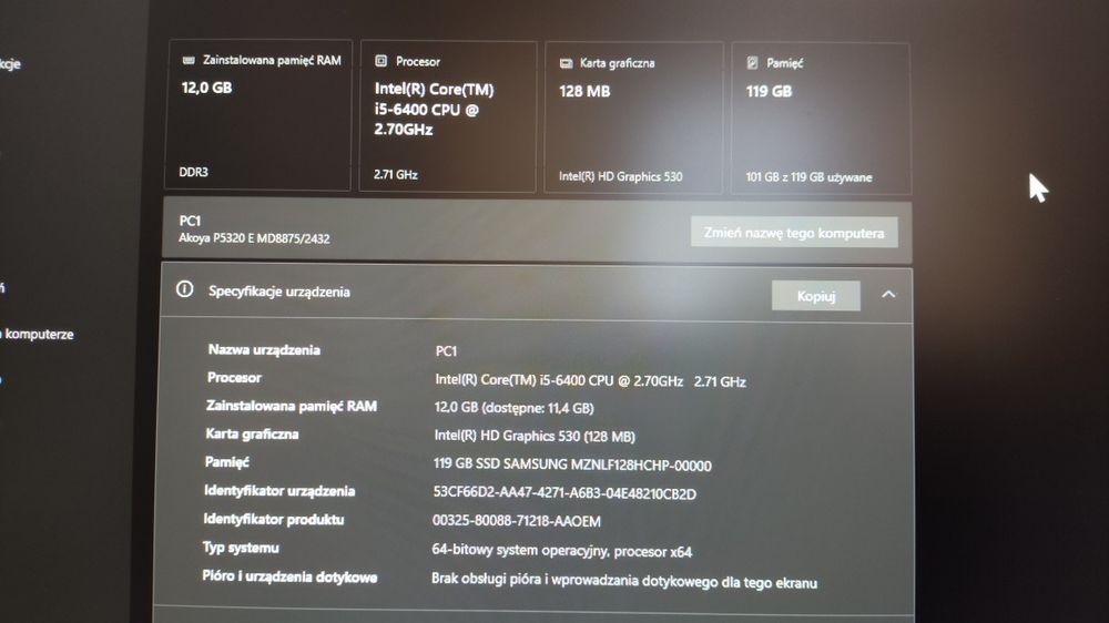Komputer i5 12gb ram  z monitorem 24 acer