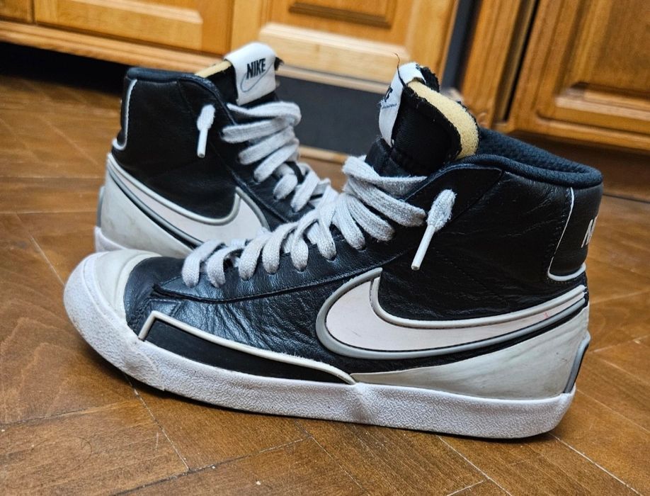 Nike Blazer Mid '77 infiniti black leather shoes vintage rare