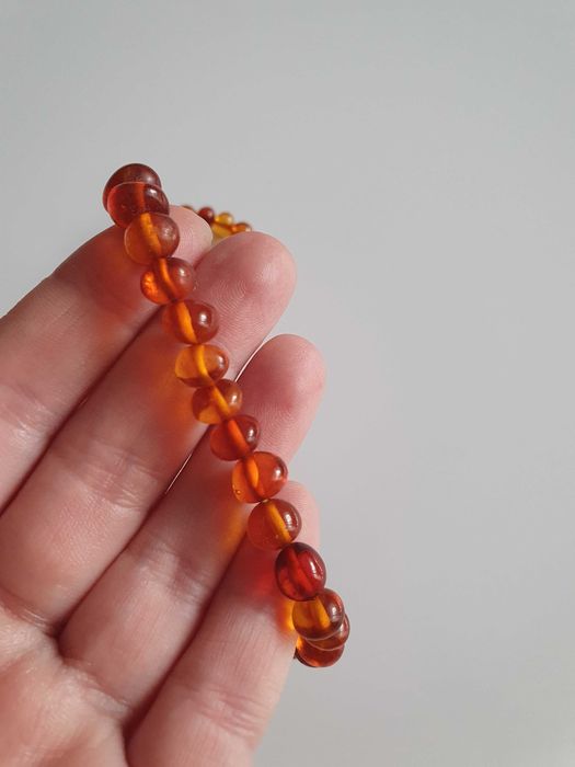Naszyjnik korale z bursztynu o długości 30 cm