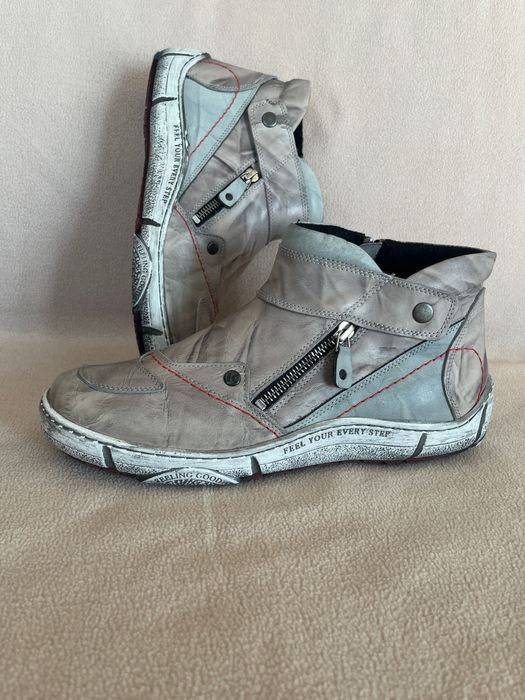 Comfortabel skórzane botki damskie