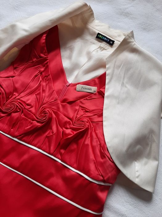 Sukienka wieczorowa damska czerwona elastanxxl 48