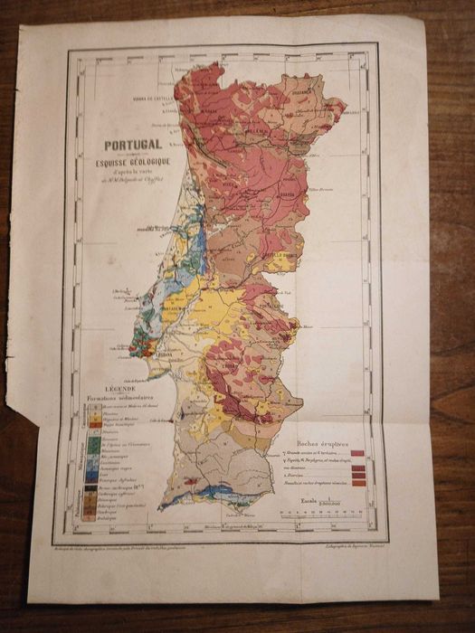 Mapa - Portugal, Esquisse Geologique (1900)