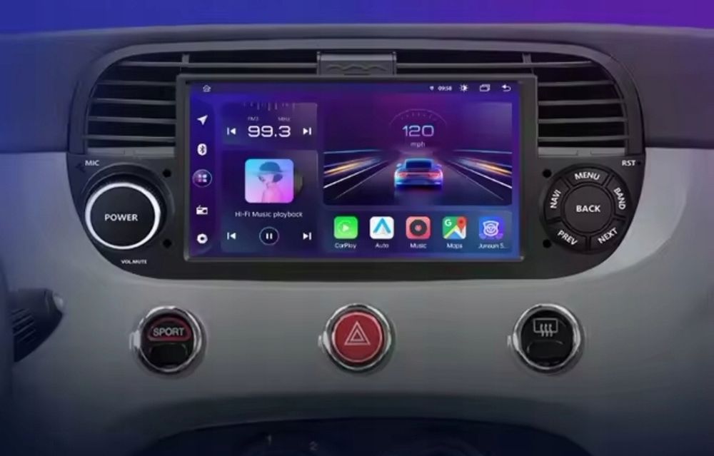 Radio nawigacja Fiat 500 ANDROID GPS WIFI czarne 2007=2015