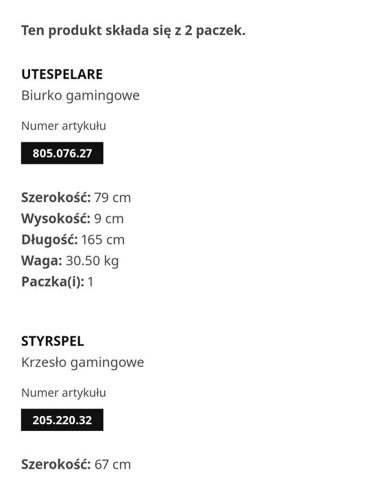 Biurko i krzesło gamingowe
