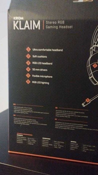 Auscultadores  Gaming KLAIM (KROM)