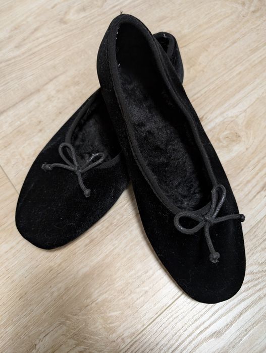 Clarks Black Flat Ballets балетки велюрові,різні