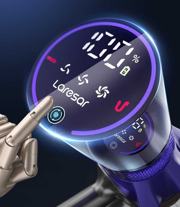 Odkurzacz Laresar V7 550W 45KPA LED HEPA bezprzewodowy pionowy stojący