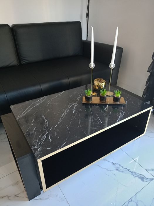 Stolik kawowy czarno złoty