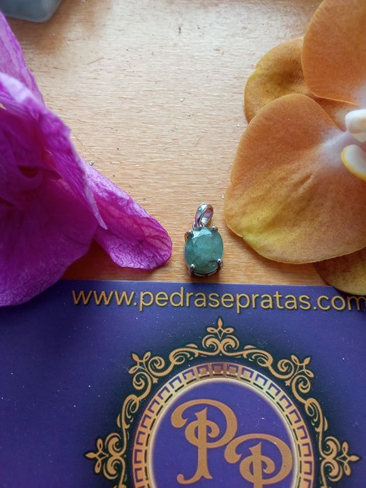 Fio em Prata 925 com Esmeralda Natural Certificada