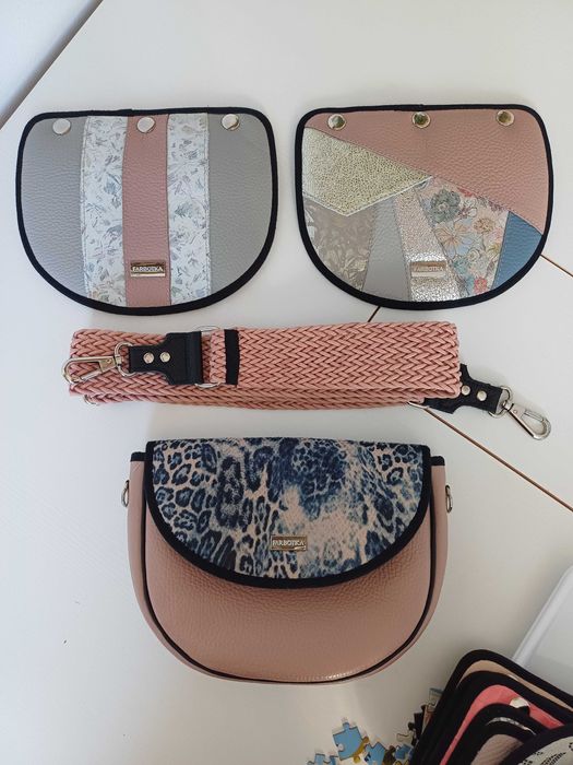 Farbotka Luna Brudny Róż Skóra Naturalna Pasek 3 Klapki