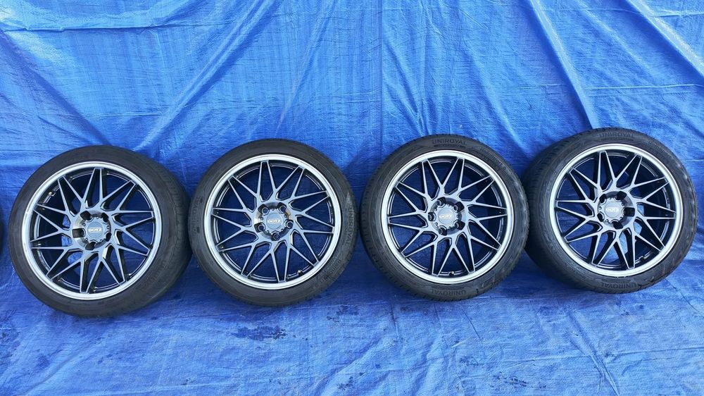 KOŁA FELGI DOTZ TANAKA KBA 53789 JAK NOWE 19'' 5x120 8.5J ET33 72,6mm OPONY 245/40 275/35 UNIROYAL RAINSPORT 5 BMW F30 F31 F35 E90 E91 E92 E93 F32 F33 F36 F10 F11 LEXUS LS460 LS600H