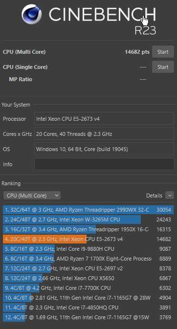 Процессор Intel Xeon E5 2673 v4 2.3 - 3.5 GHz, 20 ядер, 40 потока LGA2011 v3