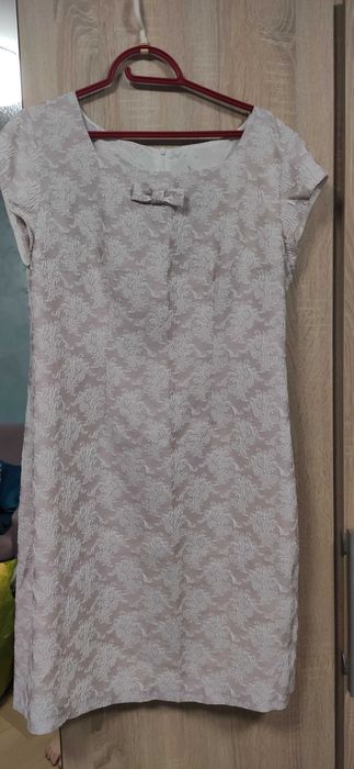 Sukienka koktajlowa blady róż r 42