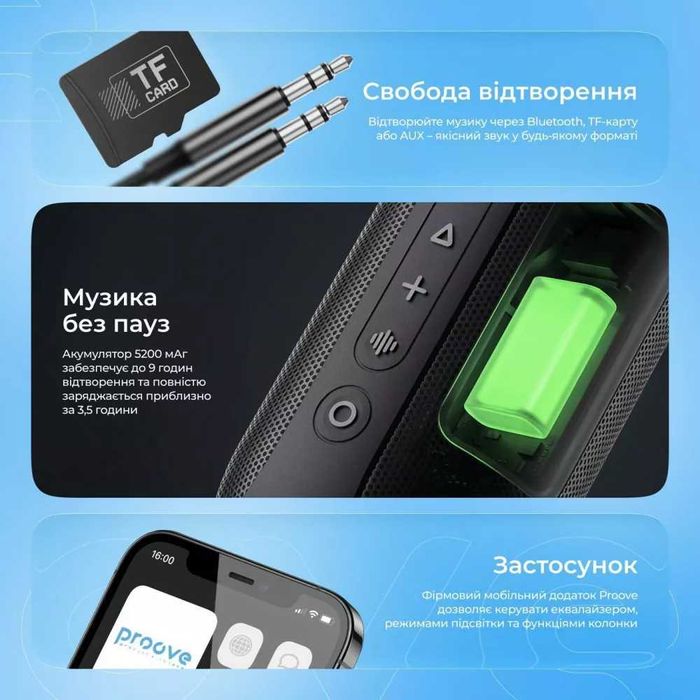 Портативная Акустика Proove SoundTrap III 30W (APP)