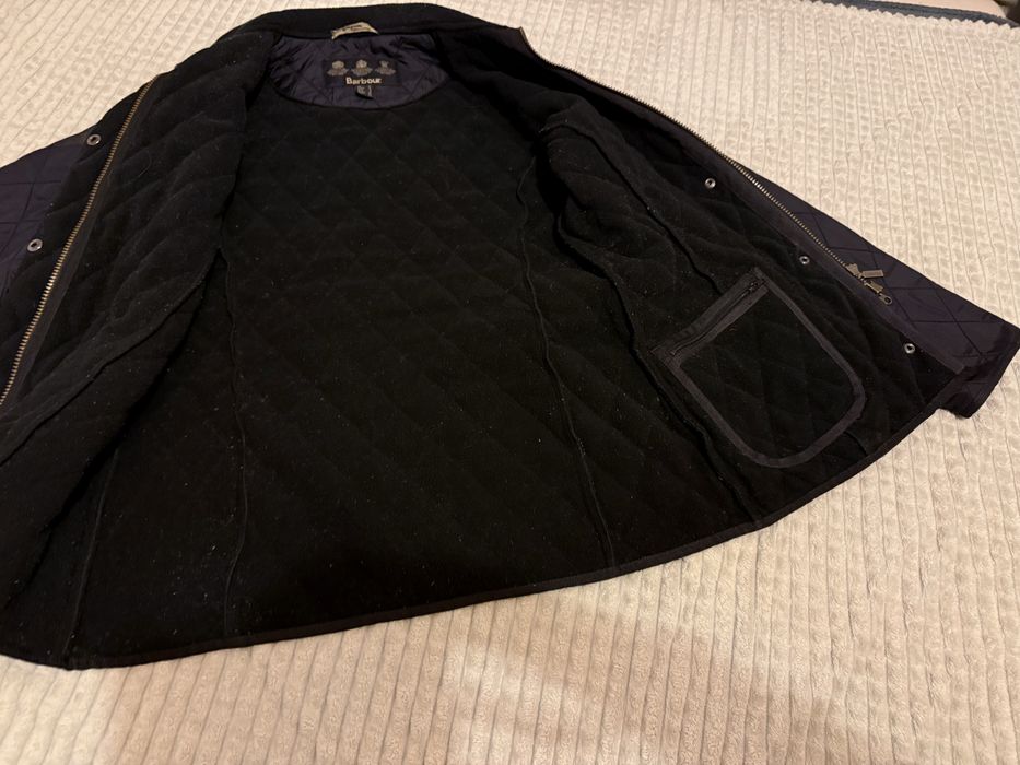 Barbour kurtka 38 krotka czarna pikowana polarowa