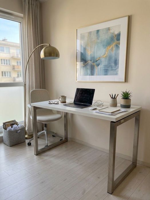 Solidne biurko 150x75 cm – gruby blat na zamówienie + metalowe nogi IKEA