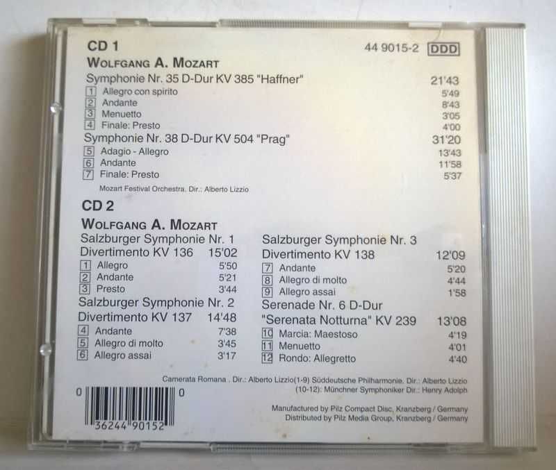 2CD Mozart Symfonie Haffnerowska Praska NOWA