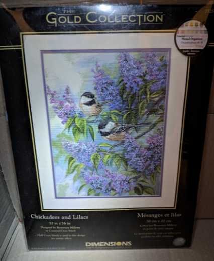 Zestaw liczonych krzyżyków DIMENSIONS 35258 Chickadees and Lilacs