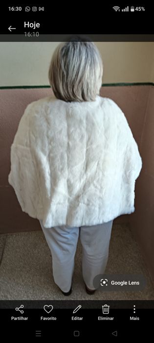 Estola em pêlo de vison branco