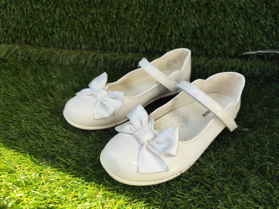 Komunia baleriny, balerinki, pantofelki białe baletki  lakierki