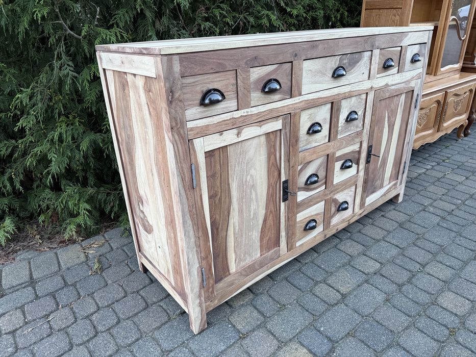 Komoda oczyszczona masywna 150 cm szerokosci drewno orzech włoski
