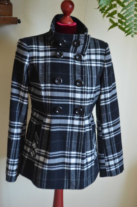 płaszcz kurtka kratka Marks&Spencer 38M ciąża