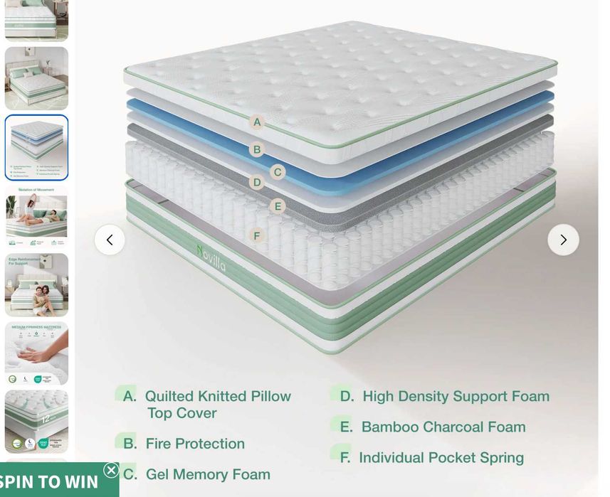 Cama com arrumação + Colchão Novilla Hybrid — Conjunto 140x200