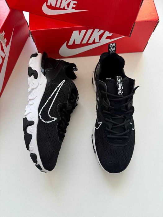 Чоловічі кросівки Nike React Vision "Black-White" ND. Розміри 40-45